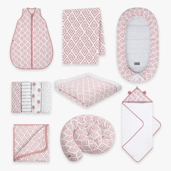 Erstausstattung Bundle | Schlafsack 0.5 TOG | Rauten Rosa