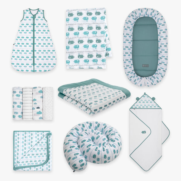 Erstausstattung Bundle | Schlafsack 2.5 TOG | Wal Blau