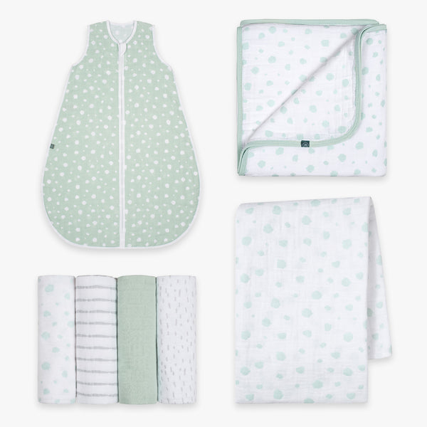 Willkommens Bundle | Schlafsack 0.5 TOG | Punkte Mint