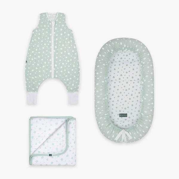 Kuschel Bundle | Schlafsack mit Füßen 0.5 TOG | Punkte Mint