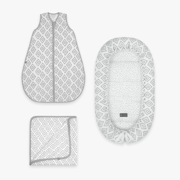 Kuschel Bundle | Schlafsack 0.5 TOG | Rauten Grau