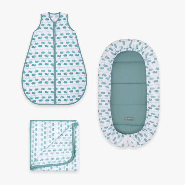 Kuschel Bundle | Schlafsack 0.5 TOG | Wal Blau