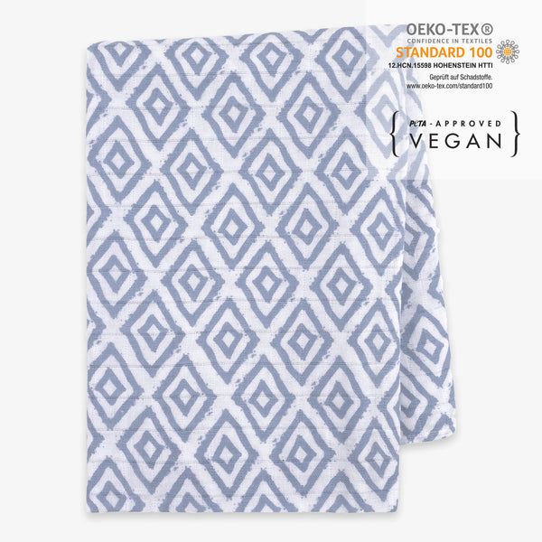 Pucktuch Baby Blaue Rauten von oben Zertifikate