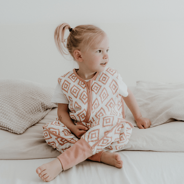 Kuschel Bundle | Schlafsack mit Füßen 2.5 TOG | Rauten Rosa