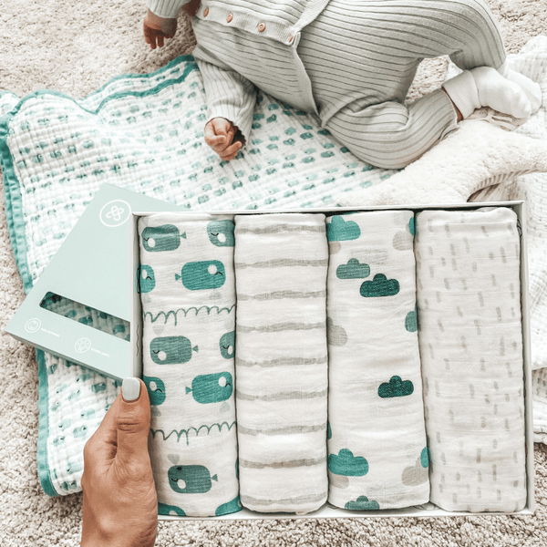 Spucktücher 4er Set | Wal Blau